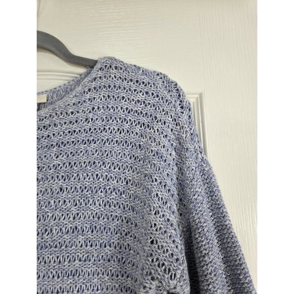 Sundance Sky Blue Open Chunky Mixed-Knit Cottagecore Pullover Sweater Women's XS - Picture 3 of 11
